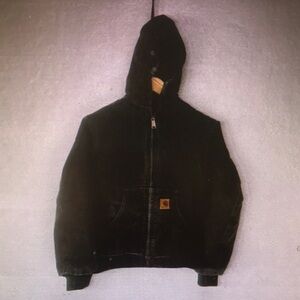Kids Black Hooded Jacket